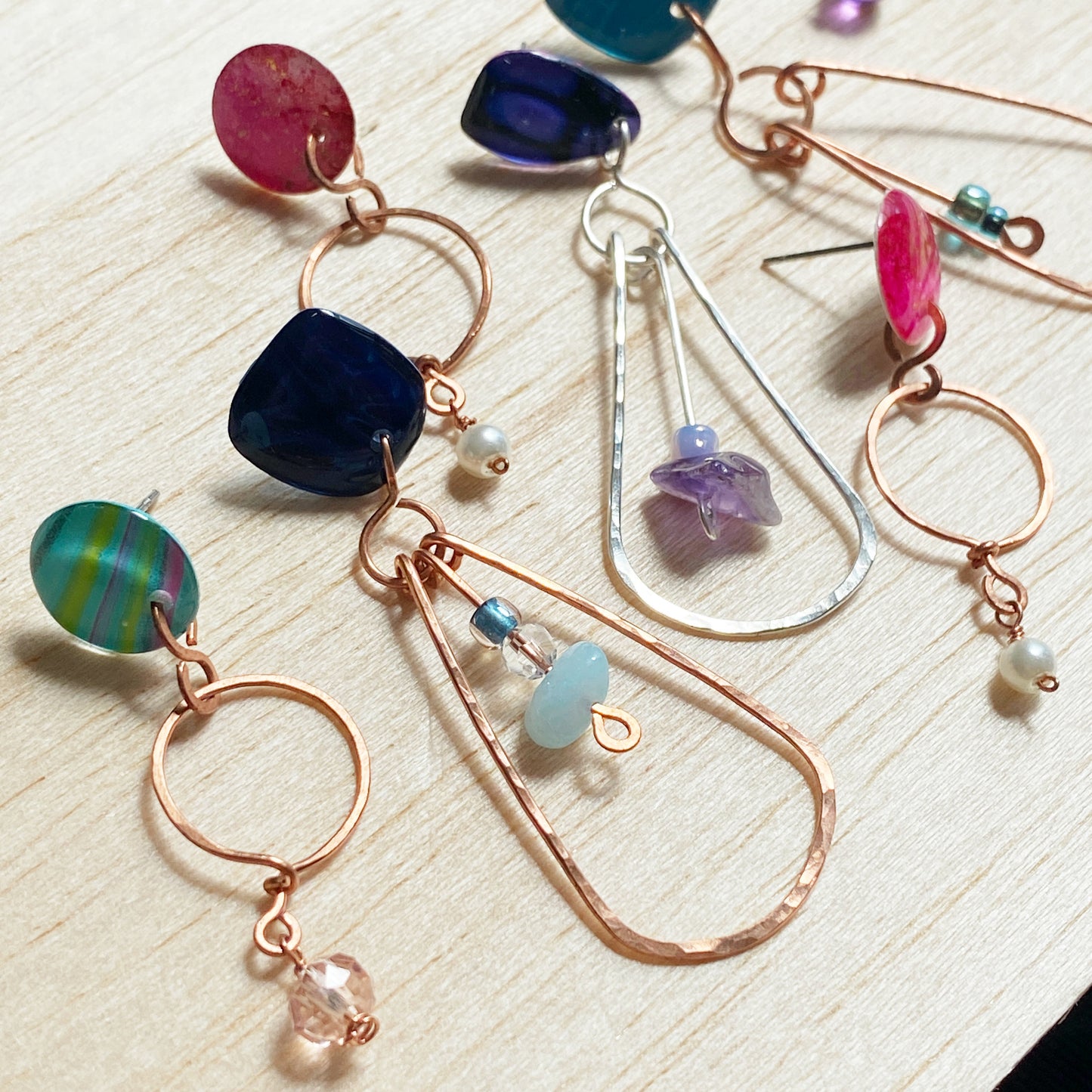 Capri | Purple Silver Teardrop Earrings