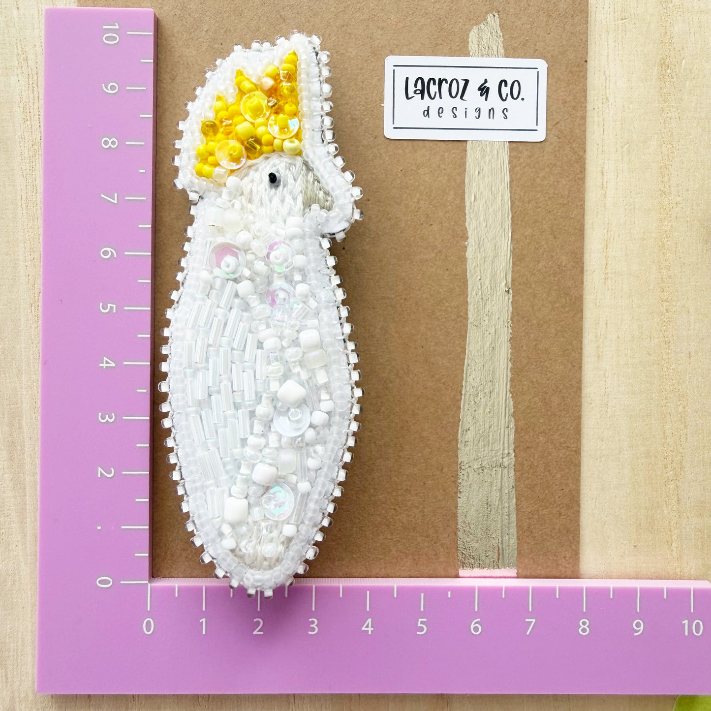 Sulphur Crested Cockatoo | Beaded Brooch