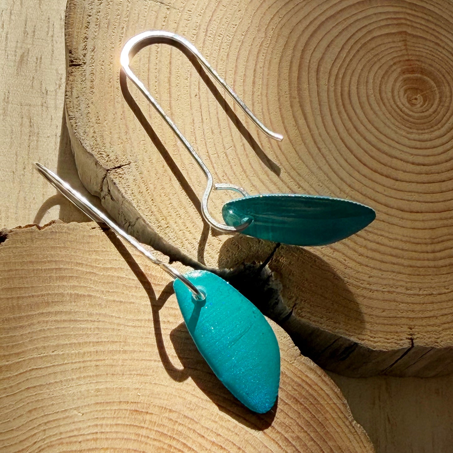 Organic Teardrop Earrings | Aqua