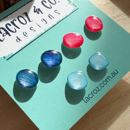 Stud Earring Sets | Blue Pink