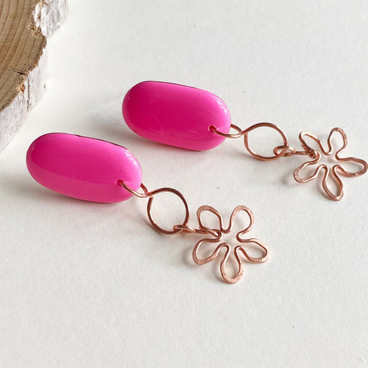 Copper Flowers | Bright Pink