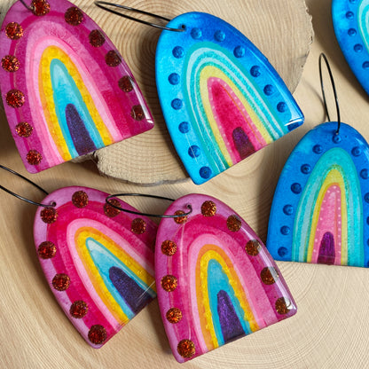 Rainbow Hoop Earrings | grand size