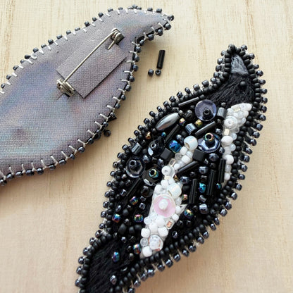 Magpie | Beaded Brooch
