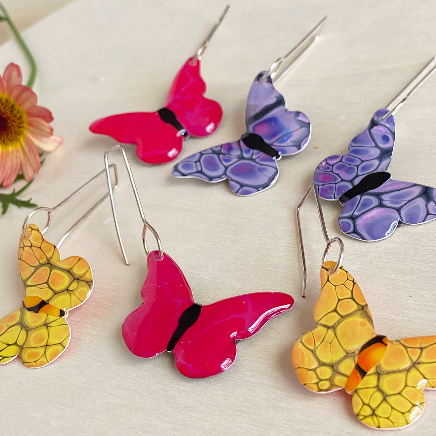 Butterfly Earrings | Pink | grand size