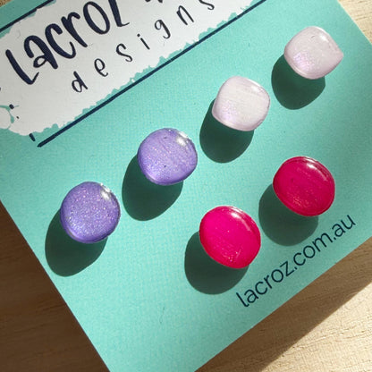 Stud Earring Sets | Lavender Purple Pink