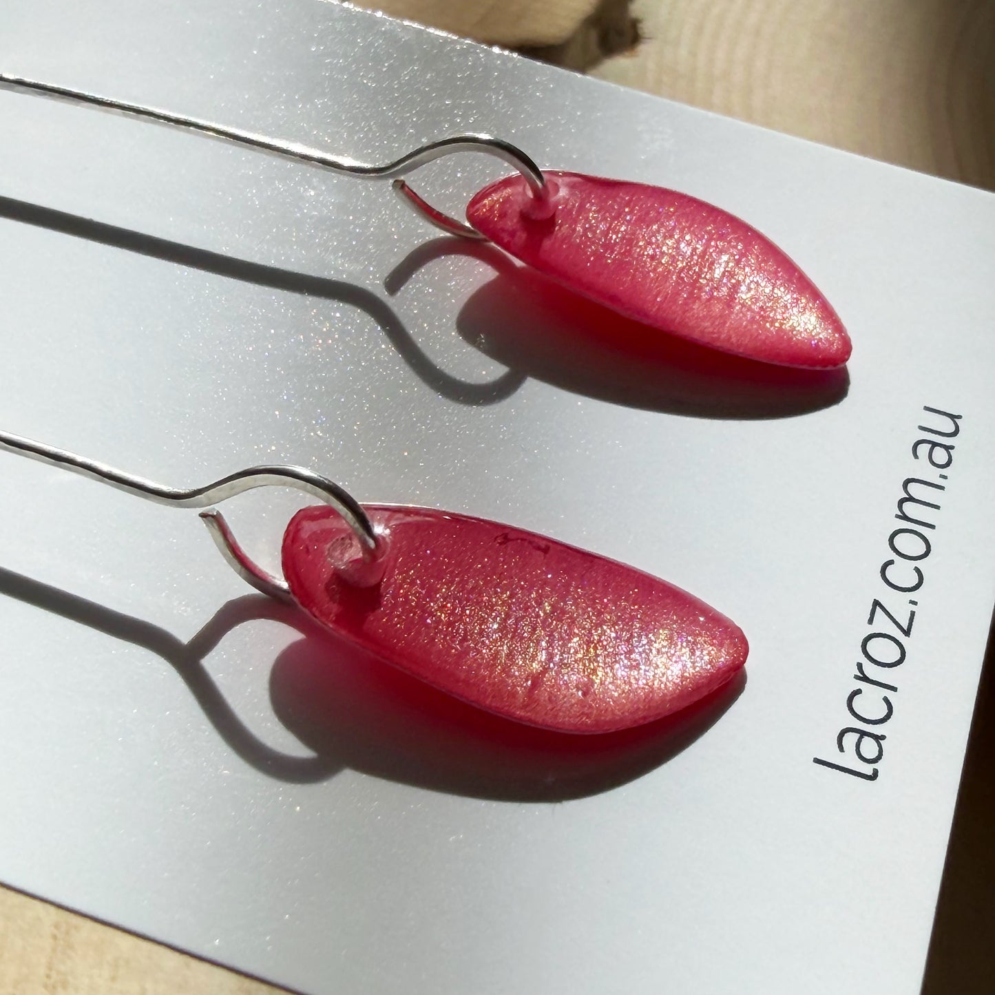 Organic Teardrop Earrings | Light Pink