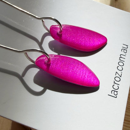 Organic Teardrop Earrings | Magenta