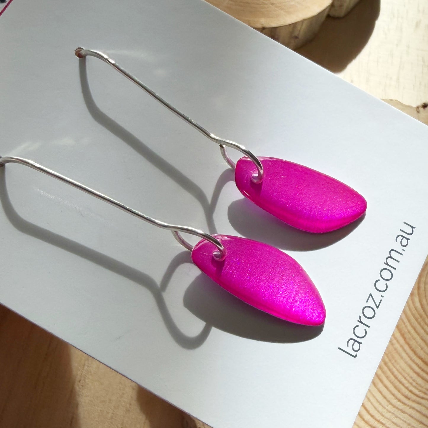 Organic Teardrop Earrings | Magenta