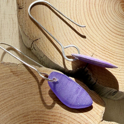 Organic Teardrop Earrings | Purple