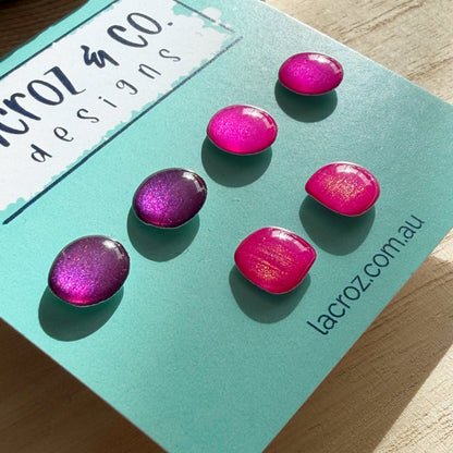 Stud Earring Sets | Purple Pink