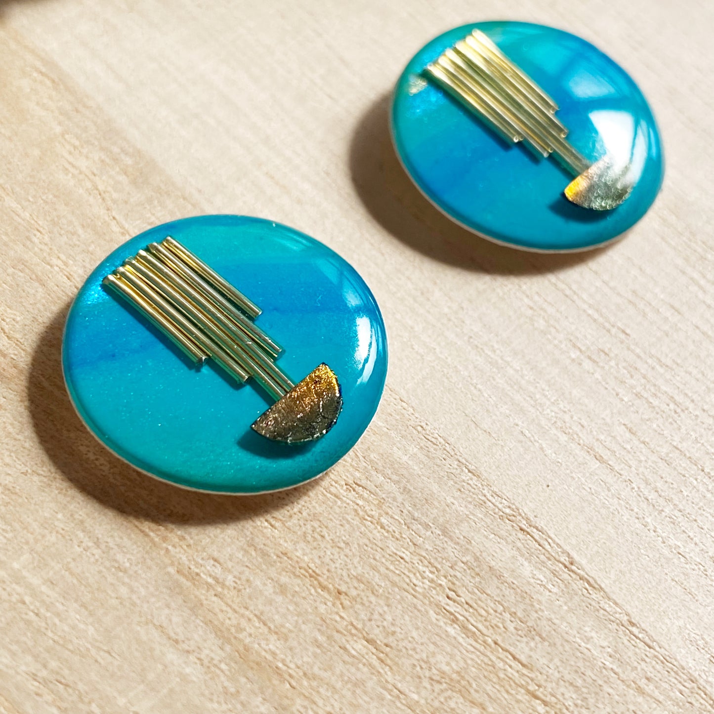 Art Deco Stud Earrings | Turquoise