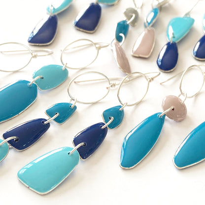 Amalfi | Silver Dangle | Blue & Grey Earrings
