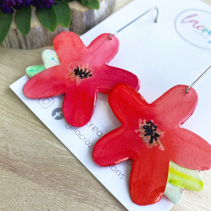 Lacroz Creations Earrings Summer Blooms - Midi | Pink Daisy Earrings