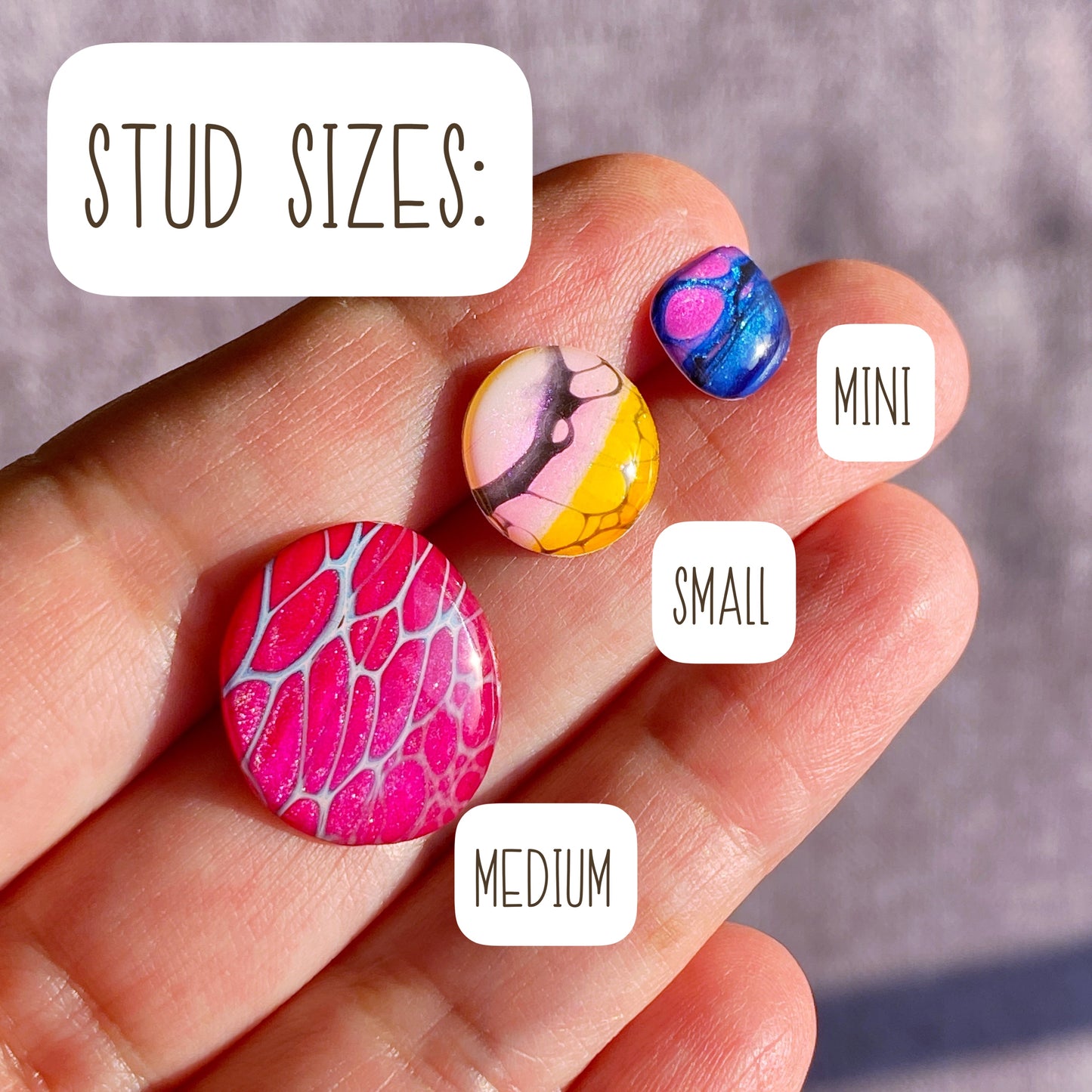 Small Stud Earrings | Black